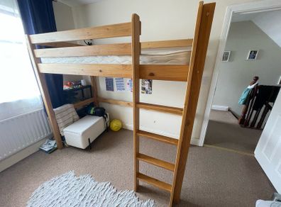 Solid wood loft bed