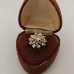 Vintage 18ct White Gold Tiered Cluster Cocktail Ring | 6.85g | Fully Hallmarked - Size M
