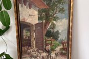 Antique Oil Painting by Austrian artist Ludwig Schweiger