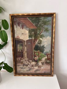 Antique Oil Painting by Austrian artist Ludwig Schweiger