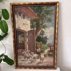 Antique Oil Painting by Austrian artist Ludwig Schweiger