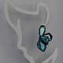 Iridescent Metallic Teal Irregular Petal Earrings Image 10