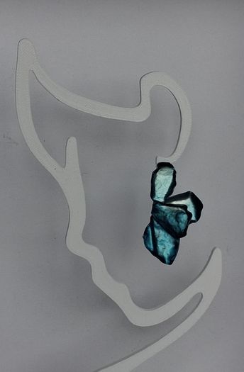 Iridescent Metallic Teal Irregular Petal Earrings