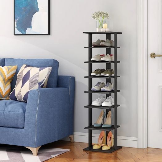 Wooden 7 Pair Shoe Rack Free Postage (multiple Colours)
