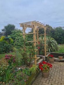 wooden arch  garden archway