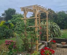 wooden arch  garden archway