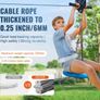 Zipline Kit for Kids and Adult, 48.77 m Zip Line Kits Up to 226.8 kg, Backyard Outdoor Quick Setup Zipline, Playground Entertainment with Stainless Steel Zipline, Spring Brake, Safety Harness, Seat Image 2