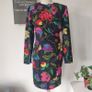 VINTAGE 1980s designer Emanuel Ungaro floral wool blend wiggle dress Made in Italy XS S 8 Image 2