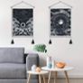 (Pack of 2) Moon and Star Tapestry Ocean Wave Black and White Tapestry Wall Hanging for Room (35 x 50cm) Image 3