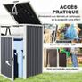 Shelter for 2 x 240 L Bins Outdoor Bin Cover 180 Lift-Up Lid Galvanized Steel 146x81x122cm Dark Gray Image 5