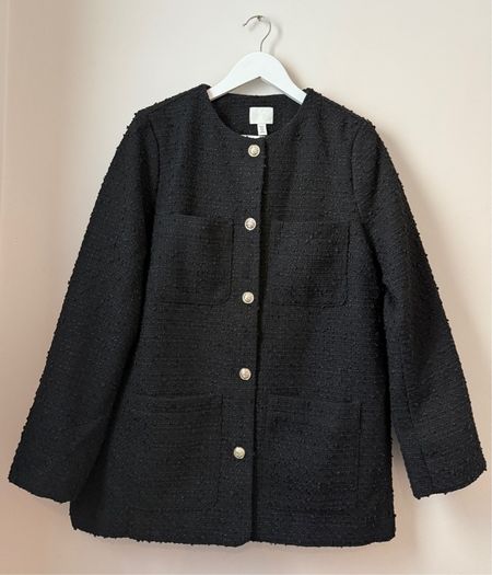H&M Boucle Jacket Black Size M!
