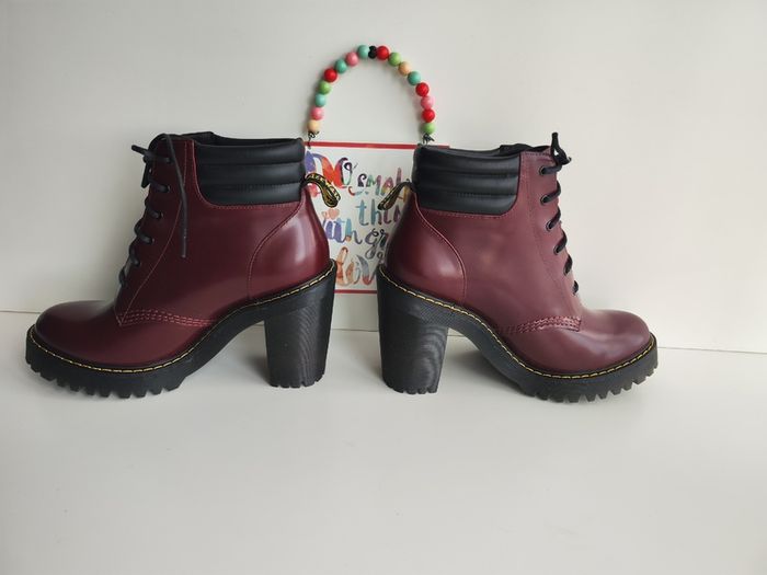 Dr Martens Persephone cherry red chunky heel platform boots UK8 EU42 US10