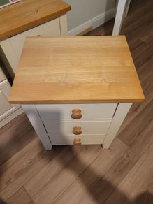bedside lockers cream/ natural wood