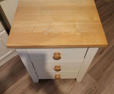 bedside lockers cream/ natural wood