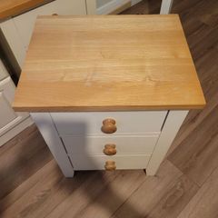 bedside lockers cream/ natural wood