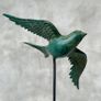 Flying Swallow - Patinated Bronze, Metal Stand Image 9