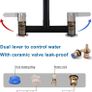 Black Kitchen Mixer Tap Dual Lever with 360 Degree Aerator, Swivel Kitchen Bridge Taps 2 Hole Sink Monobloc Faucet, 180mm Centres Deck Mounted with G1/2 Hose UK Standard Fittings MULTIPLE COLOURS AVAILABLE (FREE POSTAGE) Image 6