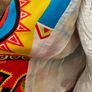 Vibrant print Italian blazer with gold button detail Image 5