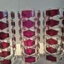 vintage deco vases J G Durand 1970s Windsor Rubis Geometric Pattern Image 4