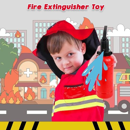 Role Play Halloween Costumes, Fireman Costume with Firefighter Outfit Toys Accessories for Children (FREE SHIPPING)