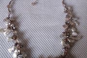 Pearls and crystals sterling silver necklace