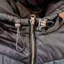Black Hooded Multi-Zipped Puffer Jacket by Bershka Size L Image 3