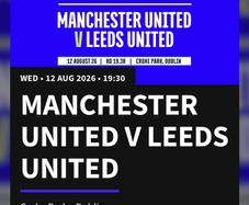 2 x Man United v Leeds tickets