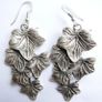 Poison ivy leaf earrings silver plated oxidized ivy leaf jewelry poison ivy antique look large silver Image 2