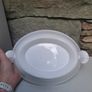 Oval white serving dish with stand Image 2