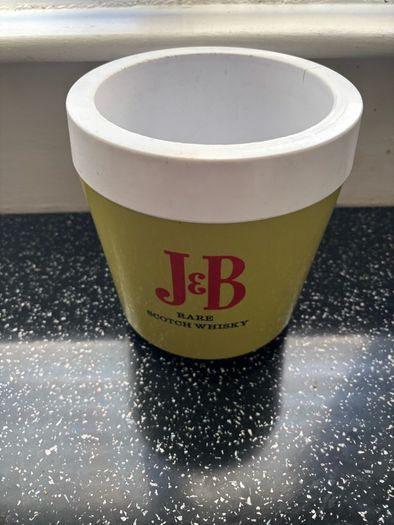 Vintage J&B scotch whisky ice bucket