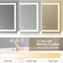 Hollywood Vanity Mirror with Lights, 58 x 48cm Light Up Make up Mirror with Smart Touch 3 Colors Dimmable, dressing table or Wall-Mounted, Memory Function,USB Charging Port Image 3