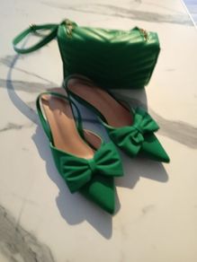 womens small heel matching bag
