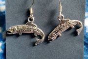 Silver Salmon Earrings
