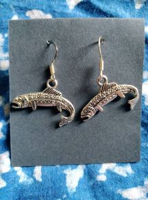 Silver Salmon Earrings