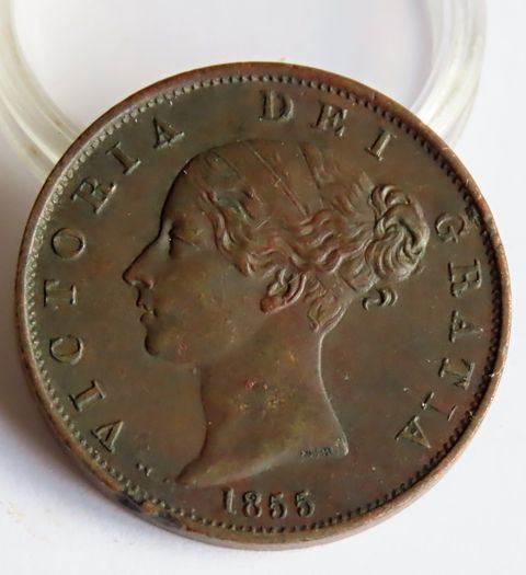 1855 Halfpenny 1/2 Penny Queen Victoria copper coin