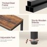 2-Tier End Table for Living Room, Narrow Beside Table for Bedroom, Sofa, Couch, Rustic Brown and Classic Black Image 4