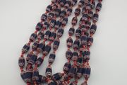 Antique Venetian Style Blue Feather Desgin &amp; Venetian WhiteHeart Glass Beads Necklace