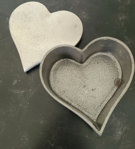 Vintage chrome heart trinket dish
