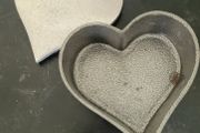 Vintage chrome heart trinket dish