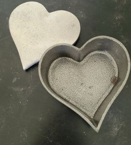 Vintage chrome heart trinket dish