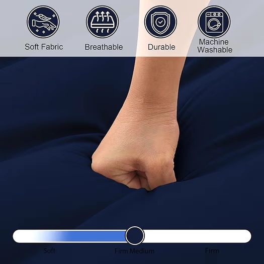 Roll Up Floor Mattress Small Double, 190x120cm, Navy