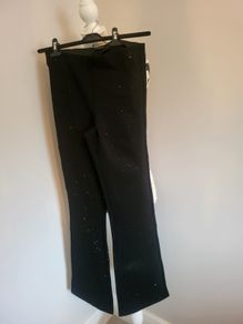black flair sequin trousers