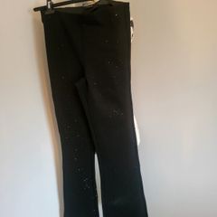 black flair sequin trousers