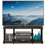 3-Tier Entertainment Center with Open Shelves, TV Console for TV up to 50 Inch, for Living Room, Bedroom, Columbia Walnut Image 3