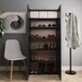 Shoe Cabinet Black 80x35.5x180 cm Chipboard Image 3