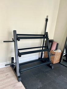 3 tier steel dumbbell and weight rack