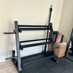 3 tier steel dumbbell and weight rack