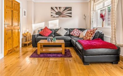 L shaped leather sofa