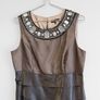 Pre Owned Next Bronze & Brown Embellished Tiered Cocktail Dress Image 3