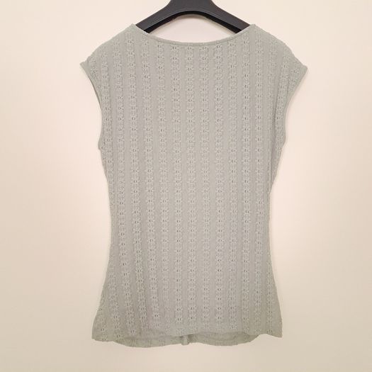 Marks & Spencer Sage Muted Green Textured Smocked Shirred Gathered Side Bodycon Sleeveless Top 14UK/42EU